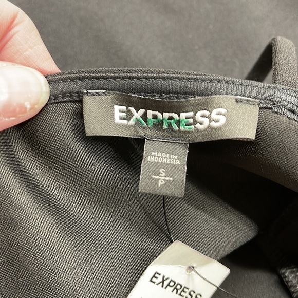 Express NWT Black 3/4 Sleeve Open Back Faux Wrap Dress Size Small - Picture 7 of 9